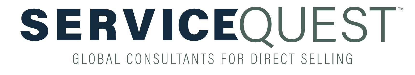 Service Quest logo in blue and green with Global consultants for direct selling tagline